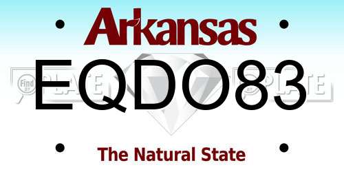 EQDO83 Arkansas License Plate