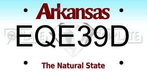 EQE39D Arkansas License Plate