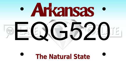 EQG520 Arkansas License Plate