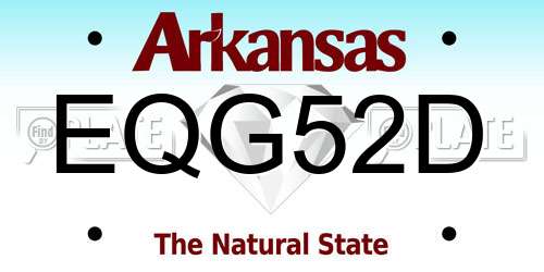 EQG52D Arkansas License Plate