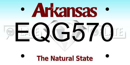 EQG570 Arkansas License Plate