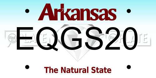 EQGS20 Arkansas License Plate