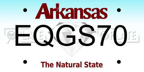 EQGS70 Arkansas License Plate