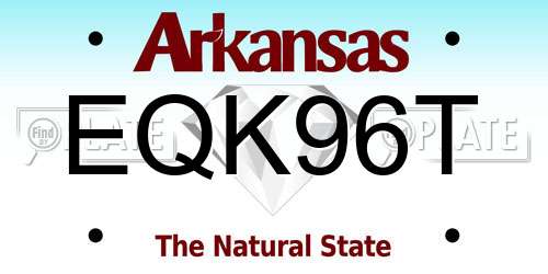 EQK96T Arkansas License Plate
