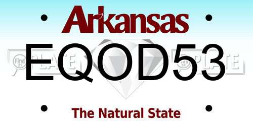 EQOD53 Arkansas License Plate