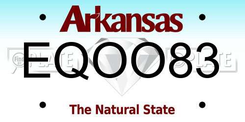 EQOO83 Arkansas License Plate