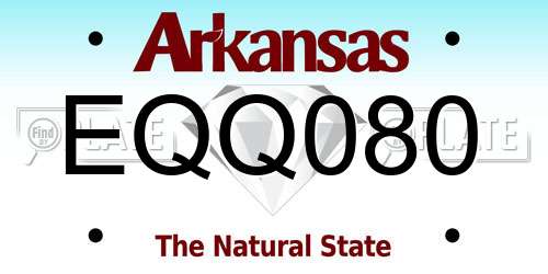 EQQ080 Arkansas License Plate
