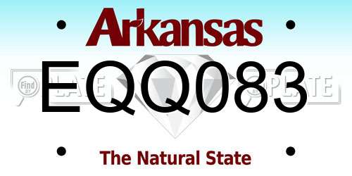 EQQ083 Arkansas License Plate