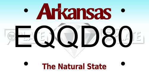 EQQD80 Arkansas License Plate