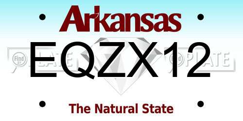 EQZX12 Arkansas License Plate
