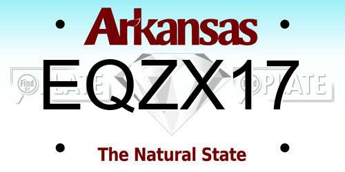 EQZX17 Arkansas License Plate