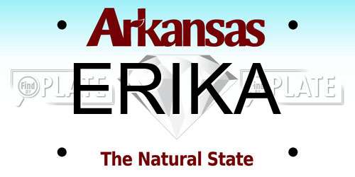 ERIKA Arkansas License Plate