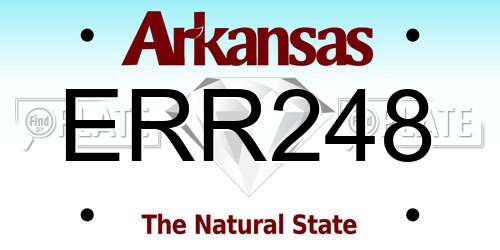 ERR248 Arkansas License Plate