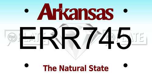 ERR745 Arkansas License Plate