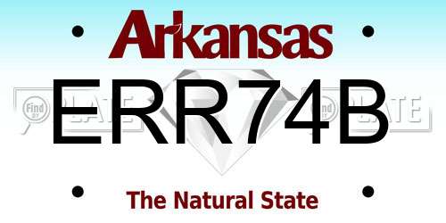 ERR74B Arkansas License Plate