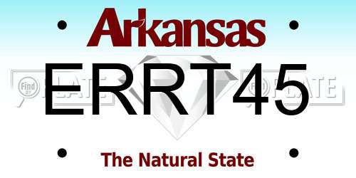 ERRT45 Arkansas License Plate