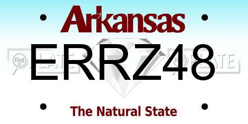 ERRZ48 Arkansas License Plate