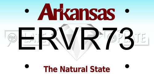 ERVR73 Arkansas License Plate