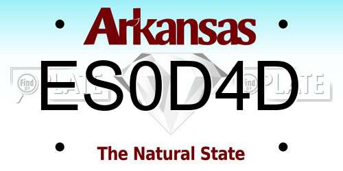 ES0D4D Arkansas License Plate