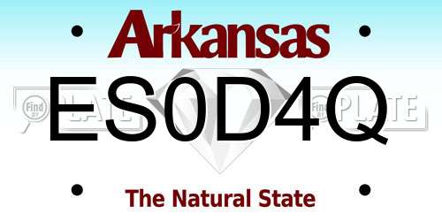 ES0D4Q Arkansas License Plate