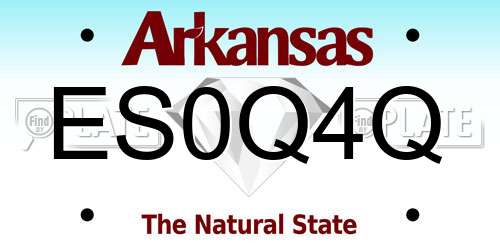 ES0Q4Q Arkansas License Plate