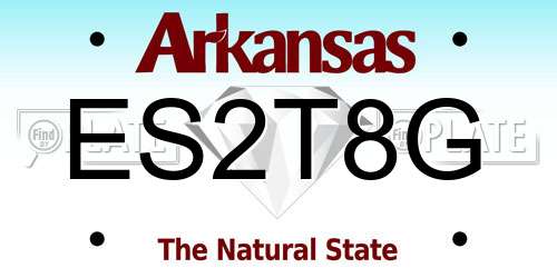 ES2T8G Arkansas License Plate