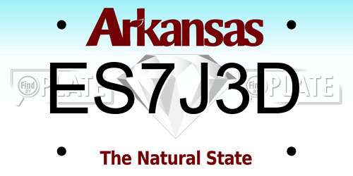 ES7J3D Arkansas License Plate