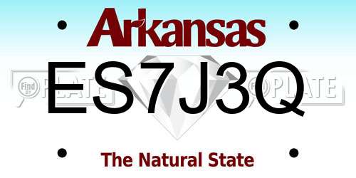 ES7J3Q Arkansas License Plate