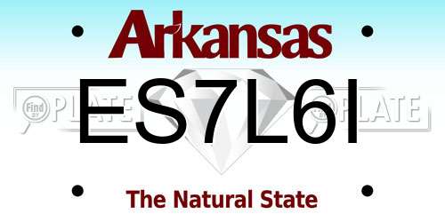 ES7L6I Arkansas License Plate