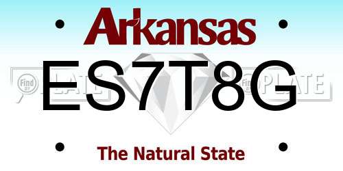 ES7T8G Arkansas License Plate