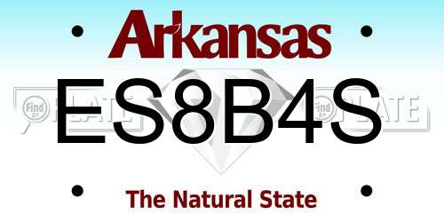 ES8B4S Arkansas License Plate