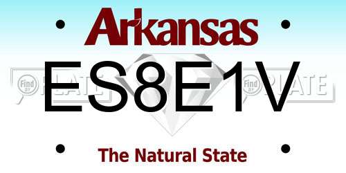 ES8E1V Arkansas License Plate