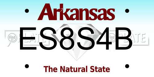 ES8S4B Arkansas License Plate