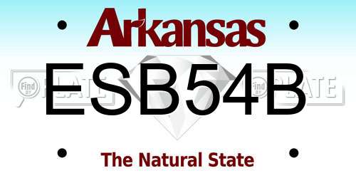ESB54B Arkansas License Plate