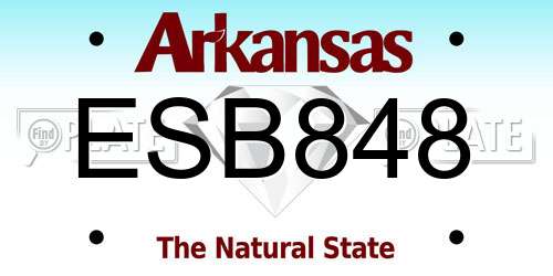 ESB848 Arkansas License Plate