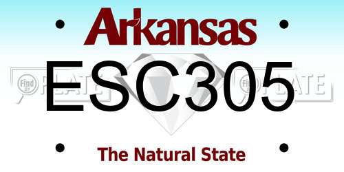 ESC305 Arkansas License Plate