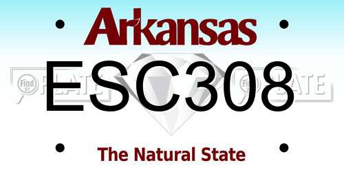 ESC308 Arkansas License Plate