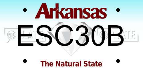 ESC30B Arkansas License Plate