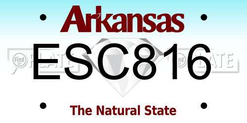 ESC816 Arkansas License Plate