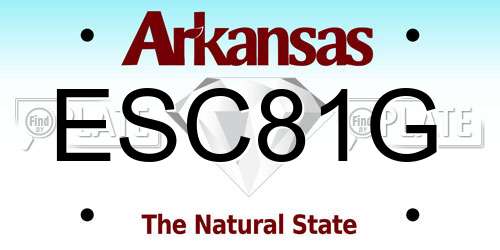 ESC81G Arkansas License Plate