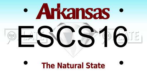 ESCS16 Arkansas License Plate