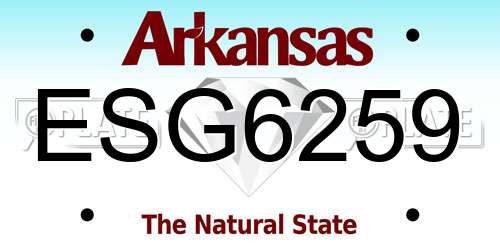 ESG6259 Arkansas License Plate