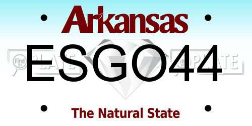 ESGO44 Arkansas License Plate