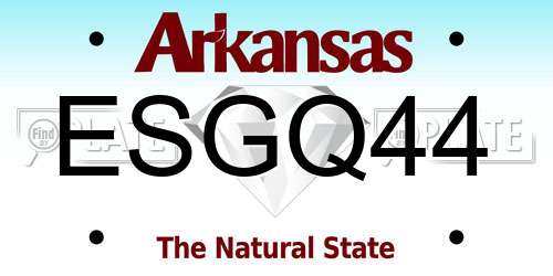 ESGQ44 Arkansas License Plate