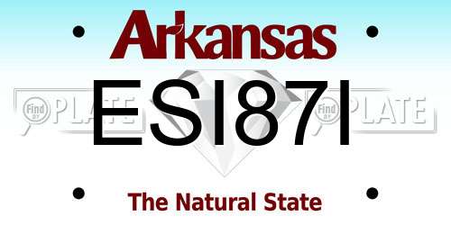 ESI87I Arkansas License Plate