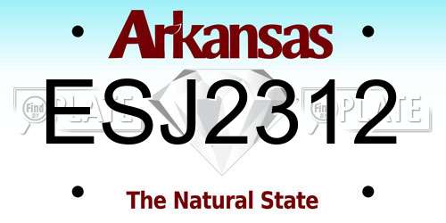 ESJ2312 Arkansas License Plate