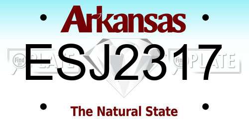 ESJ2317 Arkansas License Plate