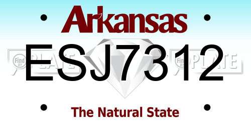 ESJ7312 Arkansas License Plate