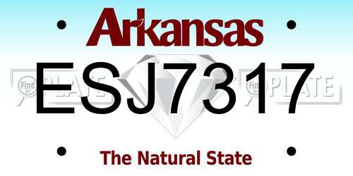 ESJ7317 Arkansas License Plate