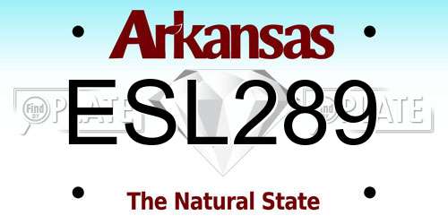 ESL289 Arkansas License Plate